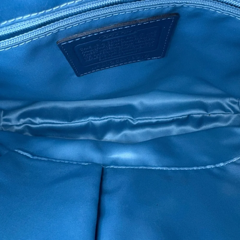 Coach Kristin Woven Blue Leather Hobo